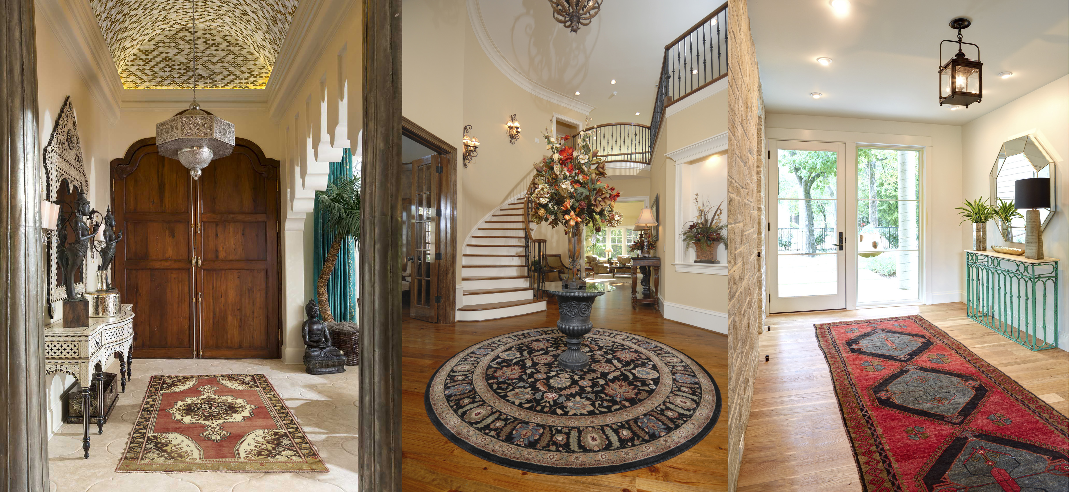 Oriental Rugs Vintage Turkish, Round Area Rugs For Entryway