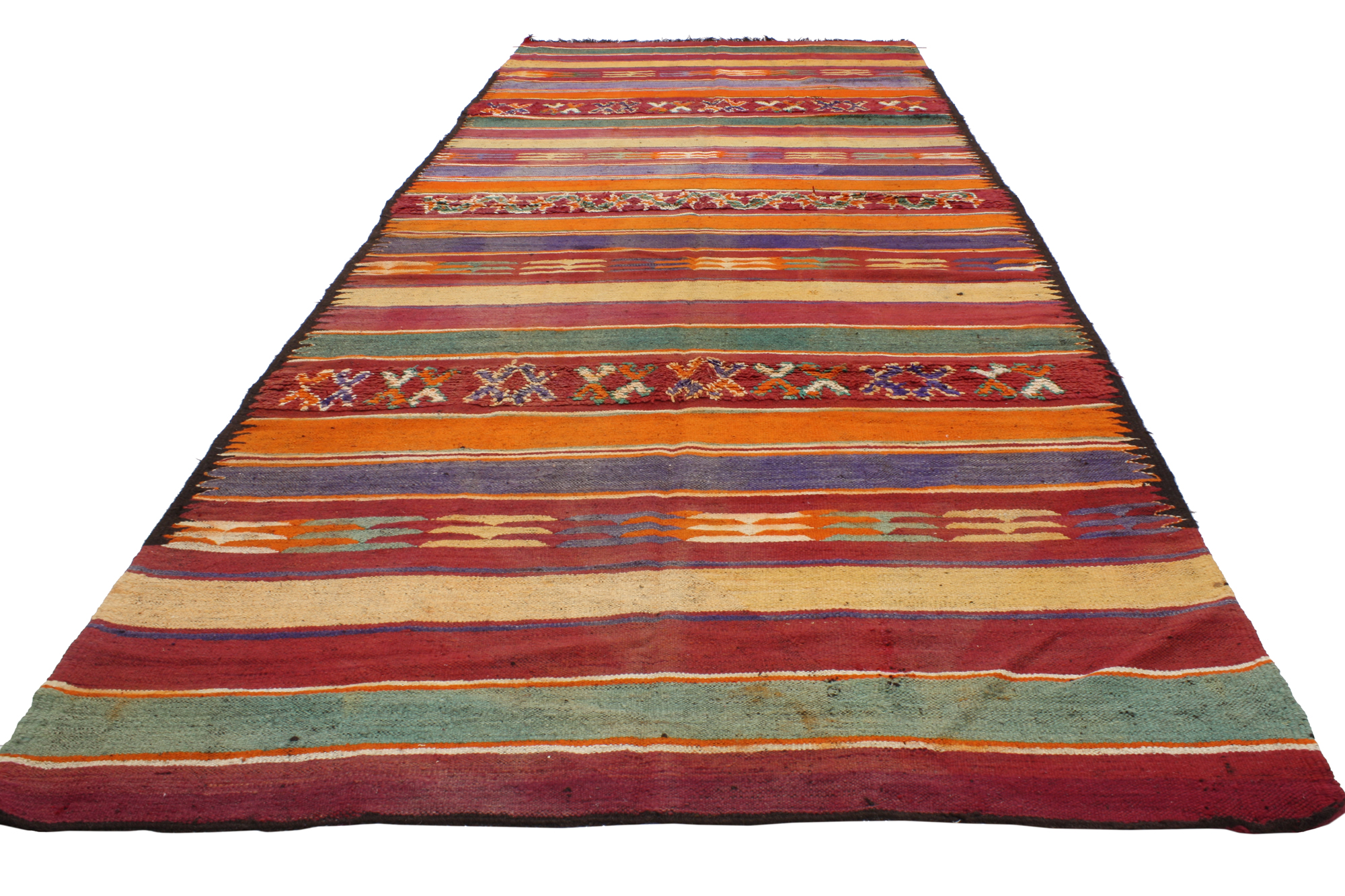 7 x 16 Vintage Moroccan Kilim Rug 20413