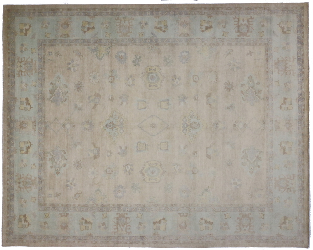Transitional Oushak Style Rug from India, 12'02 X 15'03 Transitional Oushak Style Rug from India, 12'02 X 15'03