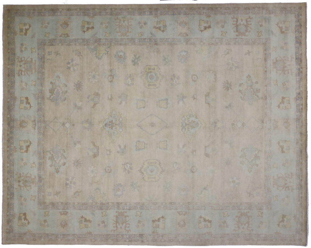 Transitional Oushak Style Rug from India, 12'02 X 15'03