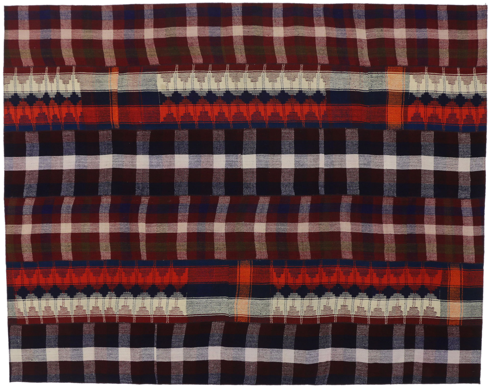 Vintage Tartan Plaid Area Rug with Modern Rustic Charm and Luxury Lodge Style