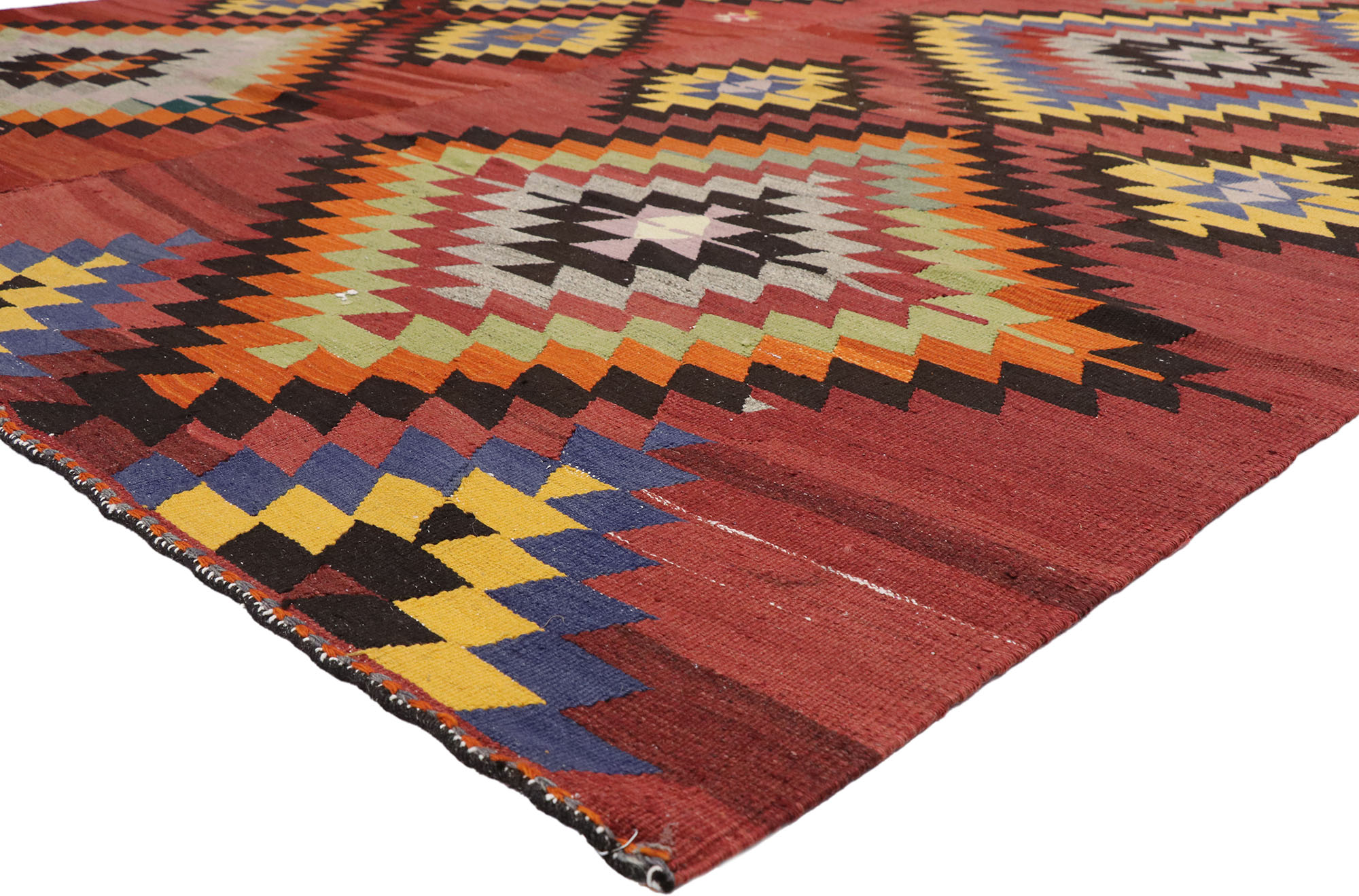 K0061907 Vintage Anatolian Kilim Rug - 7' 7 x 9' (91 x 108)  The Source  for Vintage Rugs, Tribal Kilim Rugs, Wool Turkish Rugs, Overdyed Persian  Rugs, Runner Rugs, Patchwork Rugs