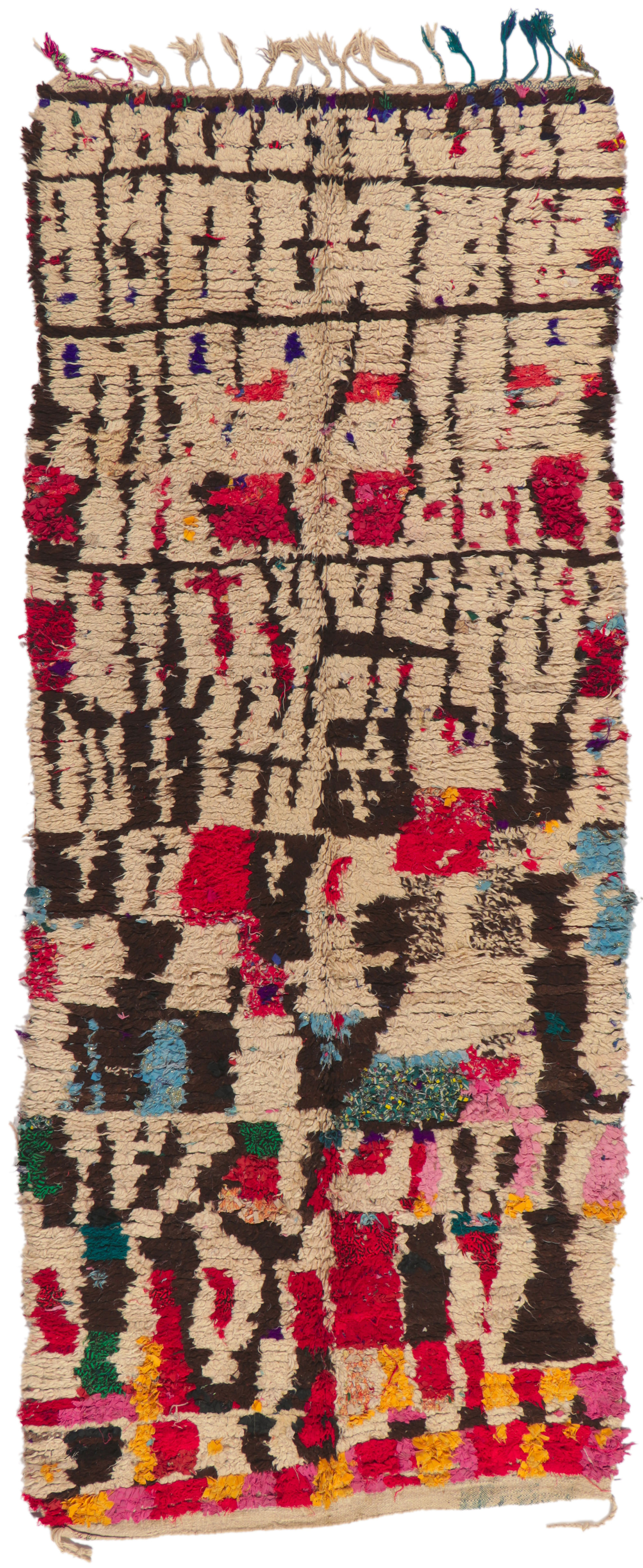 4 X 11 Vintage Moroccan Rag Rug 20095