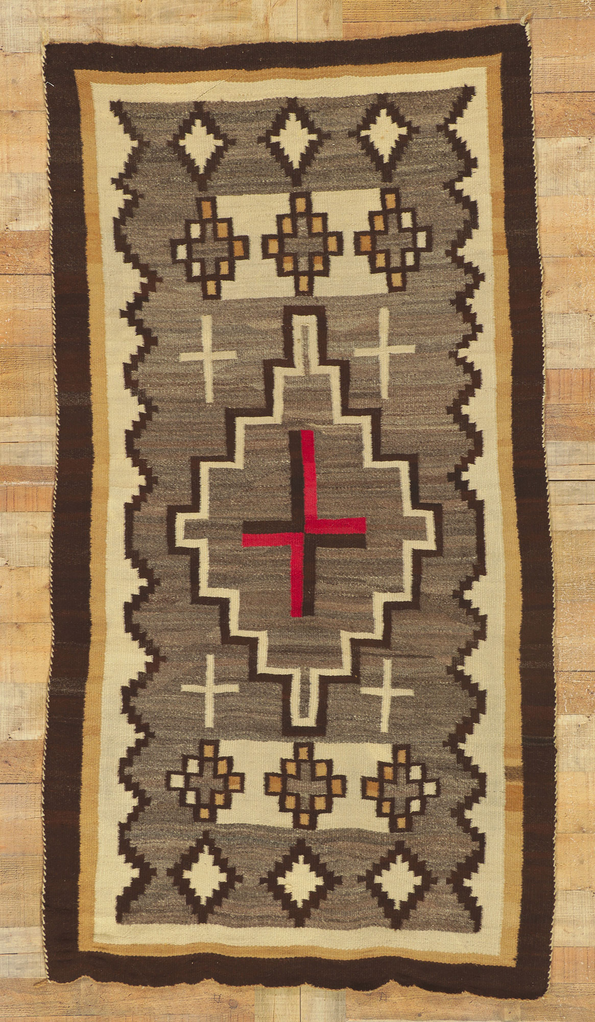 4 x 7 Vintage Navajo Ganado Rug 78351