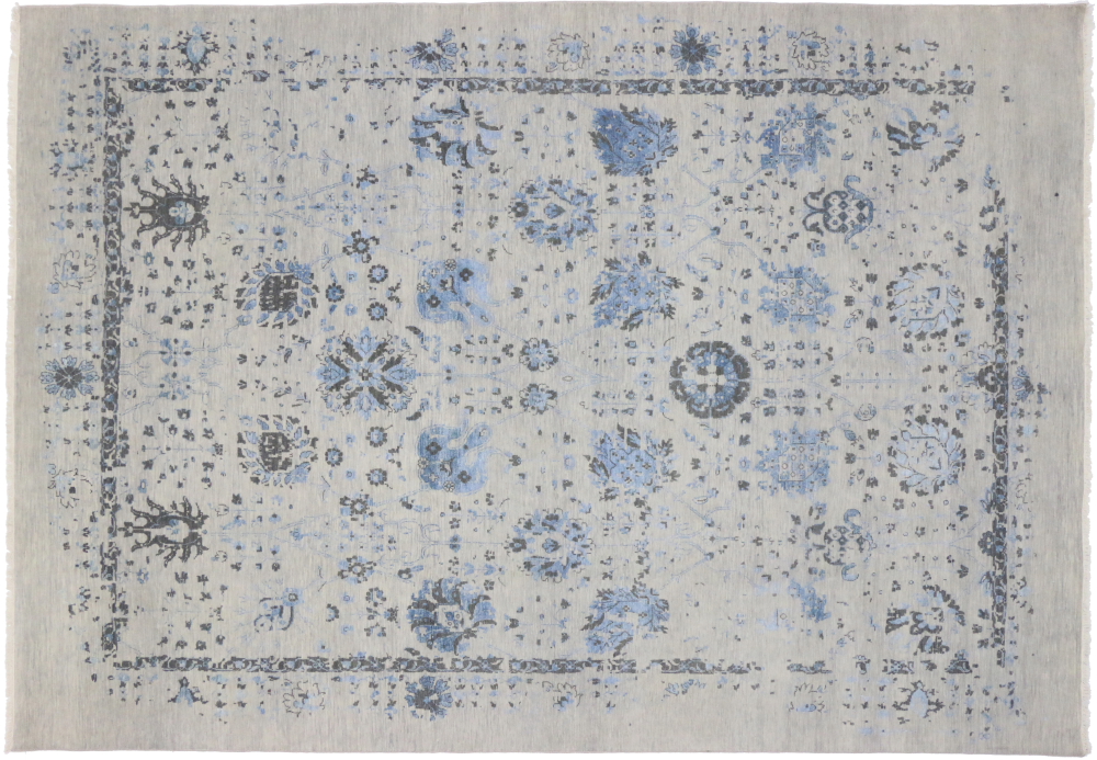Contemporary Oushak with Erased Design and Modern and Abstract Style Contemporary Oushak with Erased Design and Modern and Abstract Style