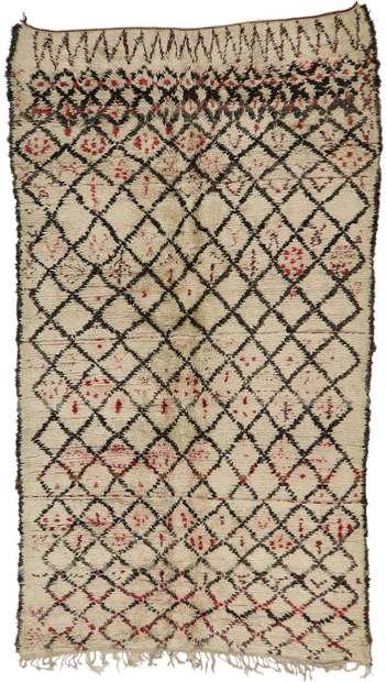 7 x 11 Vintage Beni Ourain Moroccan Rug 21394