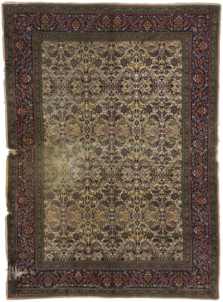 5 x 7 Antique Persian Kashan Rug 21684