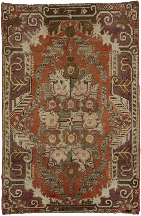 6 x 9 Antique Persian Khotan Rug 78149