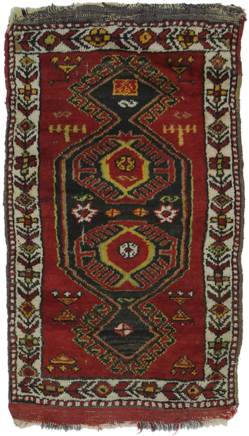 2 x 3 Antique Turkish Oushak Rug 21694