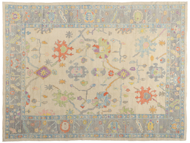 9 x 12 Modern Colorful Turkish Oushak Rug 53607