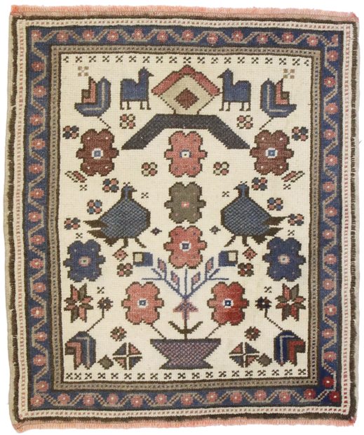 2 x 2 Vintage Turkish Oushak Rug 53642