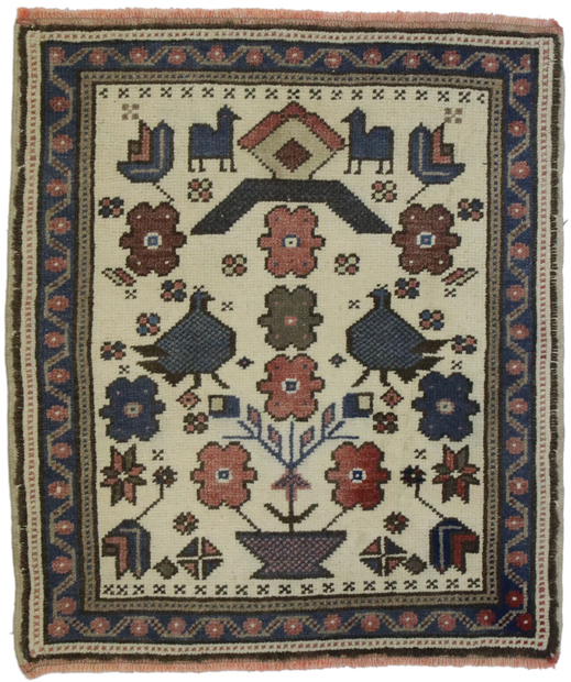 2 x 2 Vintage Turkish Oushak Rug 53642