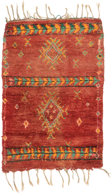 3 x 4 Vintage Berber Red Moroccan Rug 21533