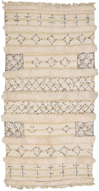 4 x 8 Vintage Moroccan Wedding Blanket, Berber Handira 21546