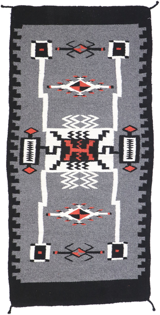 2 x 5 Vintage Navajo Storm Rug 77959