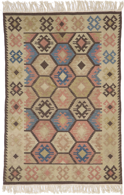 4 x 6 Vintage Persian Shiraz Kilim Rug 77970