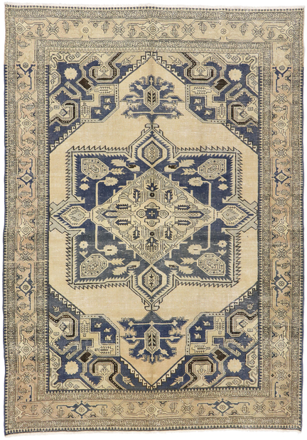 7 x 10 Distressed Antique Persian Viss Rug 60943