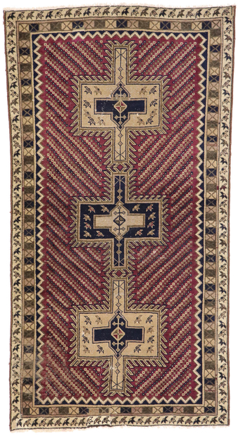 3 x 6 Vintage Persian Bijar Rug 78017