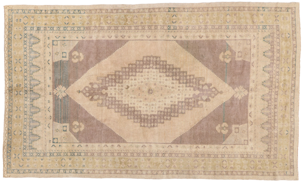 6 x 10 Vintage Earth-Tone Turkish Oushak Rug 53683