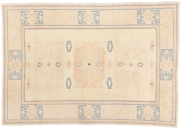 7 x 10 Vintage Muted Turkish Oushak Rug 53698