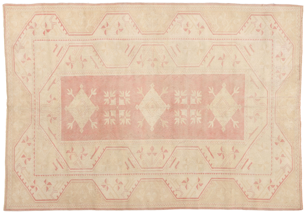 7 x 9 Vintage Pink Turkish Oushak Rug 53705