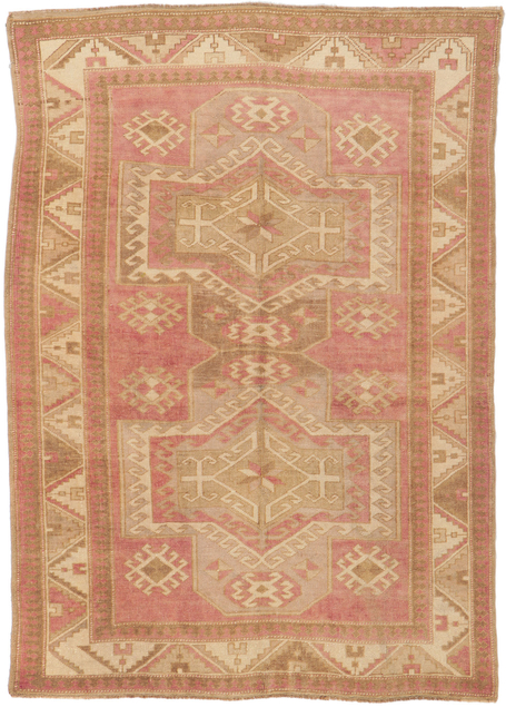 6 x 8 Vintage Pink Turkish Kars Rug 53707
