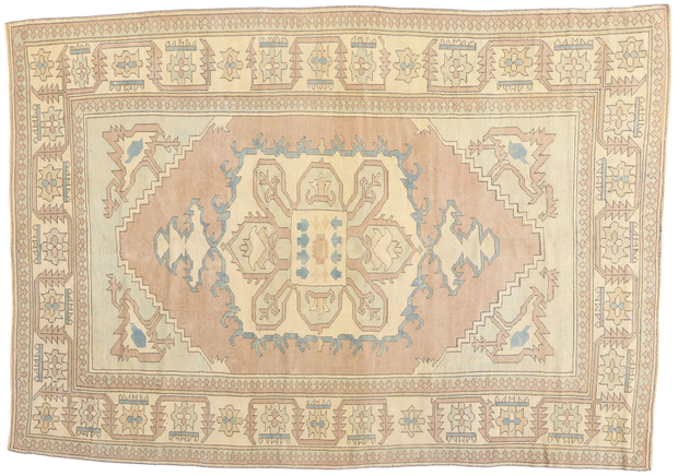 6 x 8 Vintage Pink Turkish Oushak Rug 53724