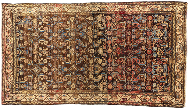5 x 9 Antique Brown Persian Malayer Rug 53761