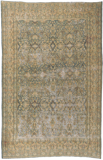 9 x 13 Antique-Worn Persian Kerman Rug 53765