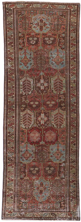 3 x 9 Antique Persian Bakhtiari Runner 60974