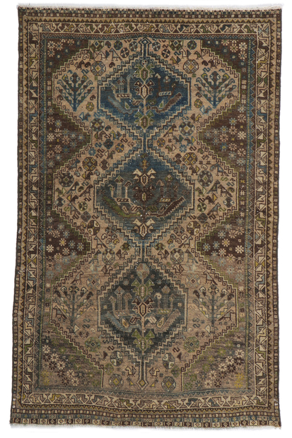 4 x 5 Antique Persian Hamadan Rug 60995