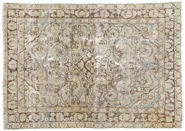 4 x 6 Antique-Worn Persian Mahal Rug 61002