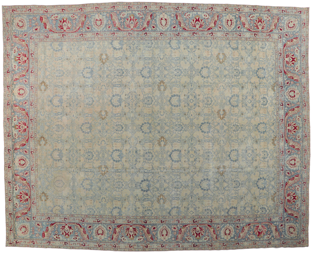 11 x 14 Antique-Worn Persian Tabriz Rug 53774