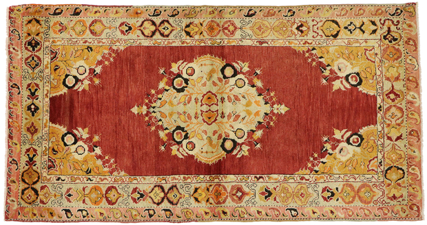 3 x 6 Vintage Red Turkish Oushak Rug 51267