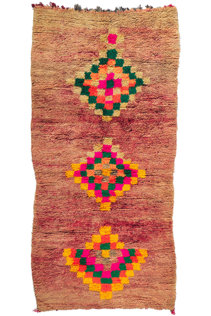 4 x 9 Vintage Pink Boujad Moroccan Rug 21439