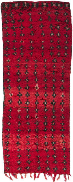 4 x 9 Vintage Red Beni Mrirt Moroccan Rug 21508