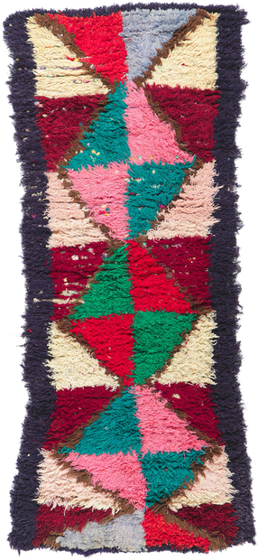 2 x 6 Vintage Berber Moroccan Boucherouite Rag Rug 21630