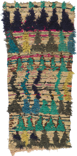 3 x 6 Vintage Moroccan Boucherouite Rag Rug 21632