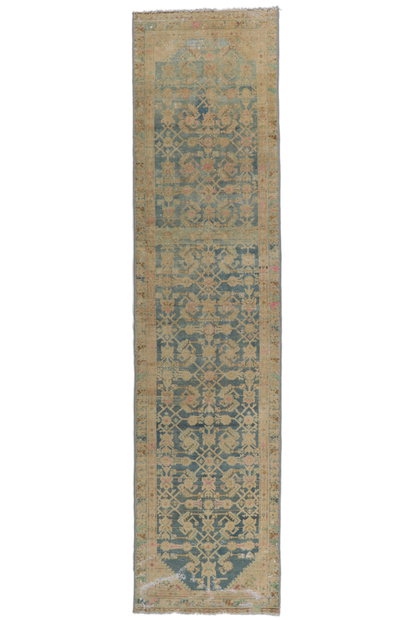 3 x 12 Antique Blue Persian Malayer Rug Runner 60992