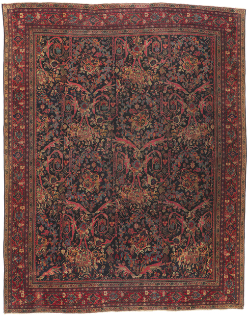 11 x 13 Antique Persian Mahal Rug 78156