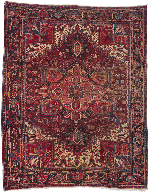 8 x 11 Antique Persian Heriz Rug 78182