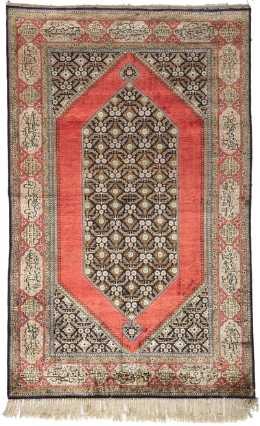 5 x 7 Vintage Persian Silk Qum Rug 78187