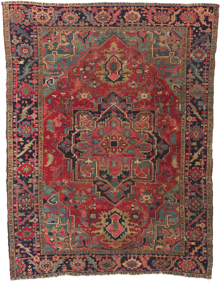 8 x 11 Antique Persian Heriz Rug 78191
