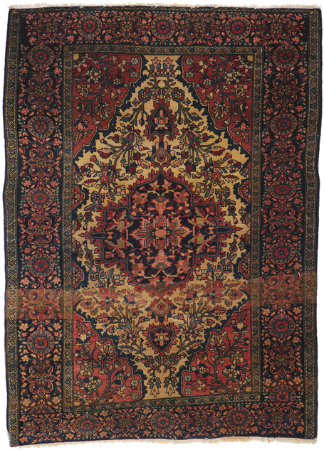 3 x 5 Antique Persian Sarouk Farahan Rug 78194