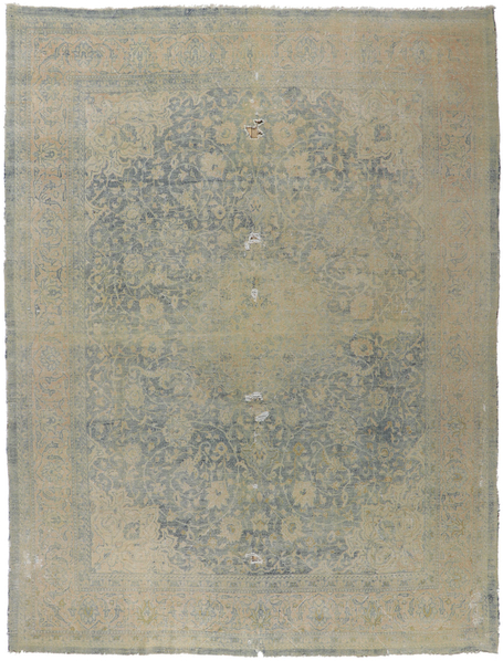 10 x 14 Antique Distressed Persian Tabriz Rug 78196