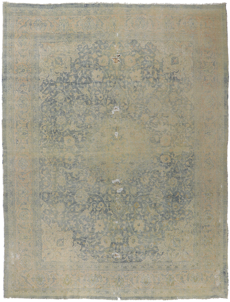 10 x 14 Antique Distressed Persian Tabriz Rug 78196