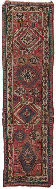 3 x 12 Antique Caucasian Kazak Runner 78225