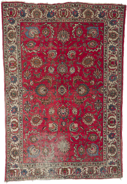 7 x 11 Vintage Persian Tabriz Rug 78237