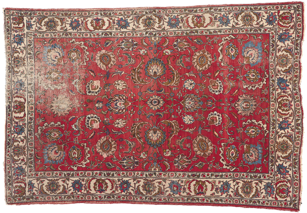 7 x 11 Rustic Vintage Persian Tabriz Rug 78237