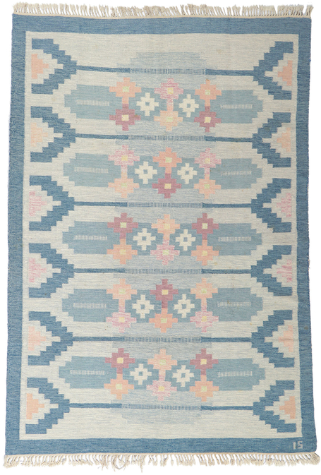 7 x 10 Vintage Swedish Kilim Rug 78246
